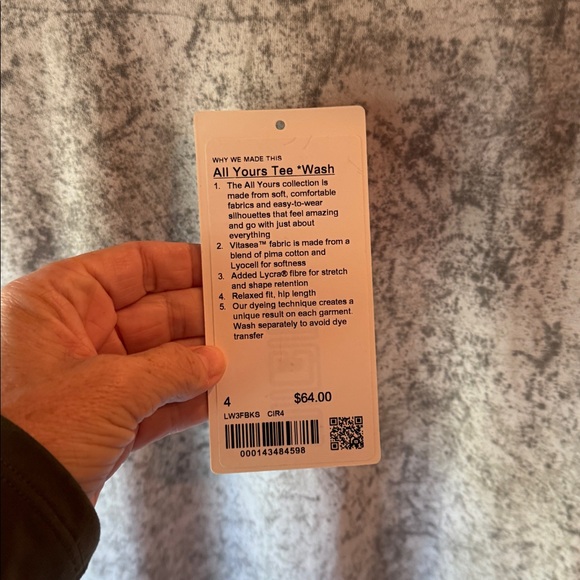 Lululemon All yours tee-cirrus wash white opal raw linen rover-vitasea size 4 - Picture 5 of 7